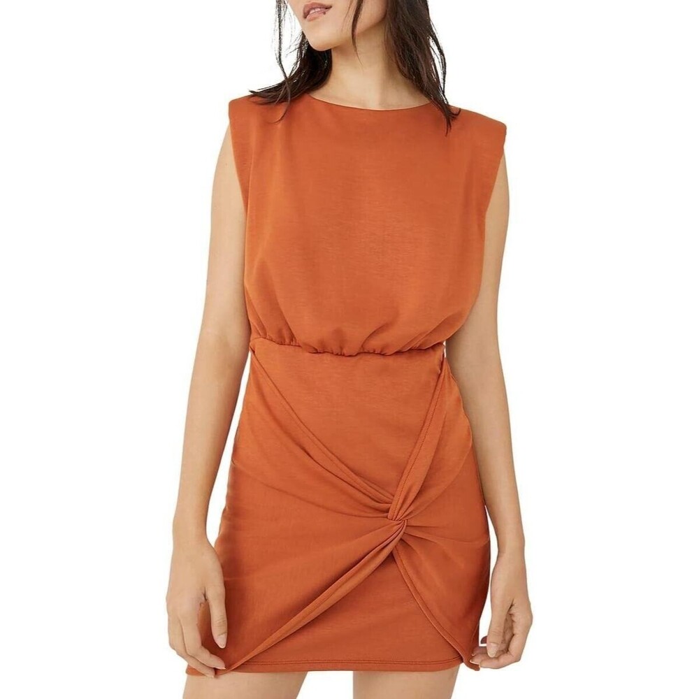 Free People Runaway Knit Mini Dress in Brandy Size PS - Picture 2 of 12